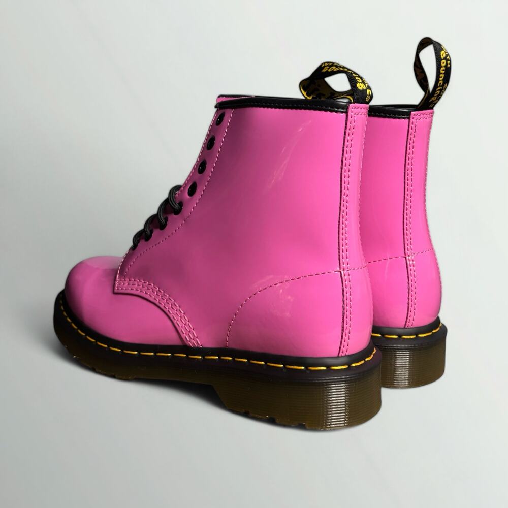 NIB - Dr. Martens Unisex 1460 Patent Leather 8 Eye Boot in Thrift Pink - Picture 4 of 8